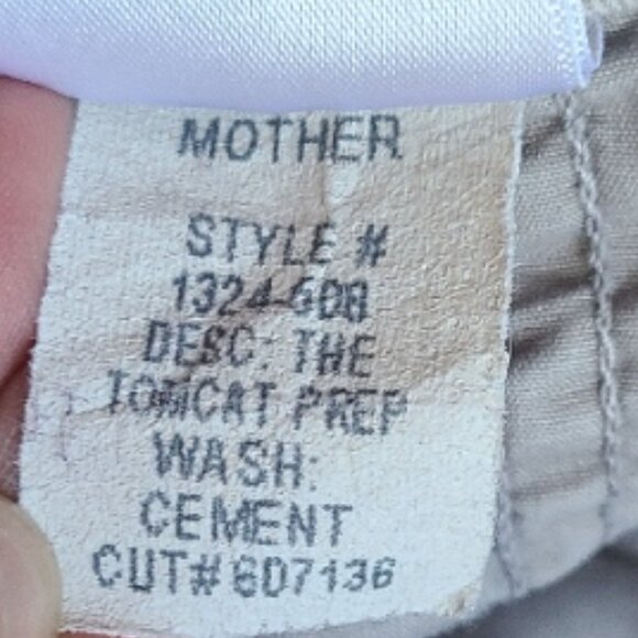 MOTHER THE TOMCAT PREP CROPPED KHAKIS CHINOS KILLING TIME CEMENT STRETCH sz 27 - Picture 9 of 9
